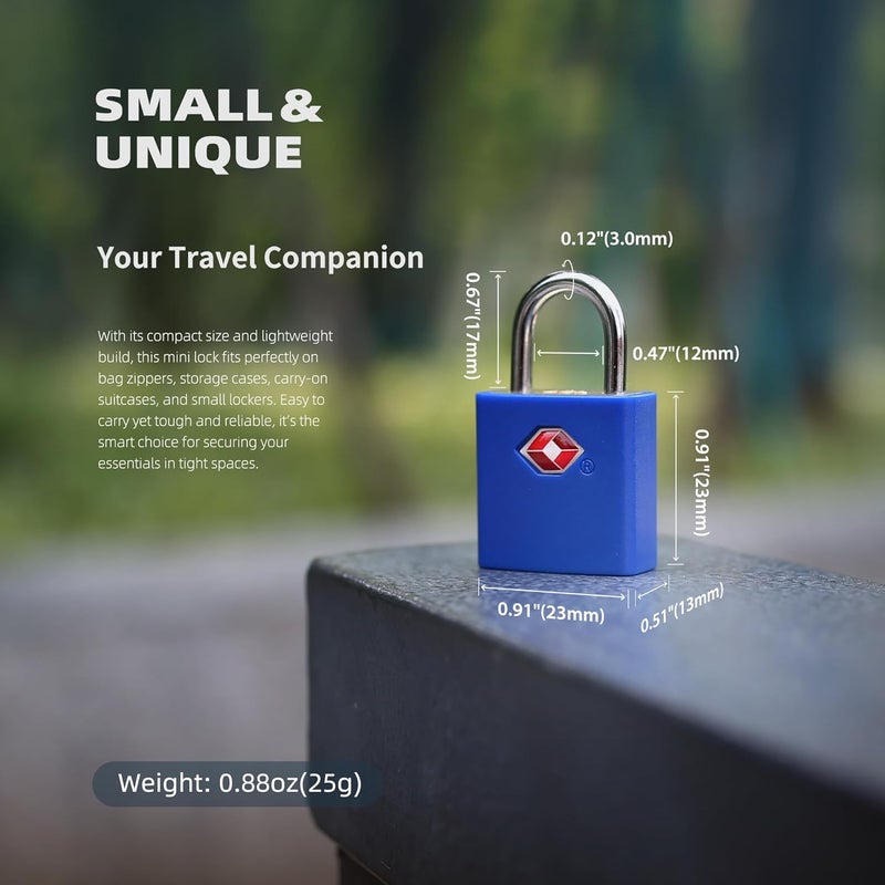 UP Security TSA Approved Locks for Luggage 4 Pack, TSA Locks for Luggage Travel Accessories, Small Padlock with Key, Weatherproof Outdoor Use Keyed Mini Padlock for Suitcase, Backpack, Bag, Zipper - Image 4